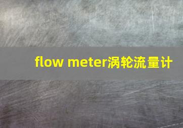 flow meter涡轮流量计